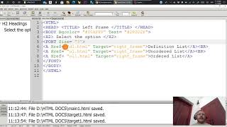 Targeting Frames in HTML Frameset Tag in HTML Part 2