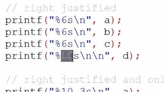 48. Printf char right and left justified in C Programming (Hindi)