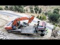 tata hitachi excavator zaxis loading on trailer