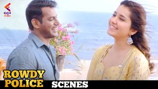 Vishal and Raashi Khanna Best Love Scene | ROWDY POLICE Kannada Movie | Vishal | Raashi Khanna