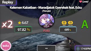 Potla | osu! | Kelemen Kabatban - Maradjatok Gyerekek (Triangle) HDHR [97.82% 2❌] 348 pp if ranked