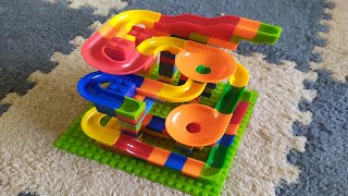Marble Run Race ASMR - 168PCs Small Particle Colourful Blocks Construction and ASMR Game Play