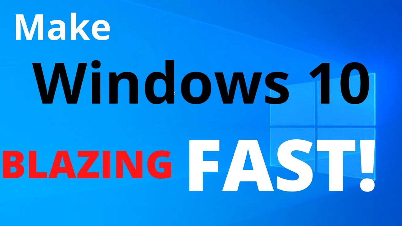 Speed Up Windows 10 PC Without Any Software - YouTube