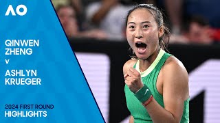 Qinwen Zheng v Ashlyn Krueger Highlights | Australian Open 2024 First Round