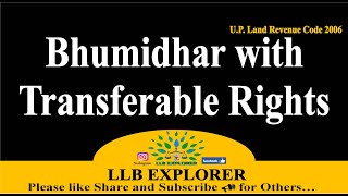 Bhumidhar with Transferable Rights|| UP Revenue Code 2006|| Section 75