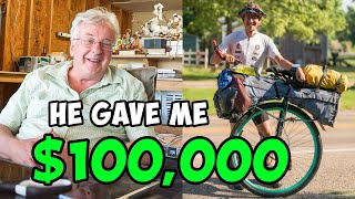 Given $100,000 For Cycling Around The World! // Ep.14 Unicycling Across America