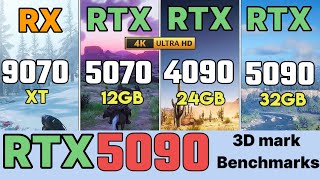 RX 9070 XT VS RTX 5070 vs 5090 VS 4090  5090 3D MARK TEST Finally revealed Nvidia did it ! New King