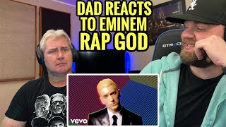 My Dad reacts to Eminem- Rap God | I almost passed out mid reaction 🤣