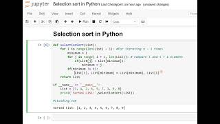 Day 47 : Selection sort in Python