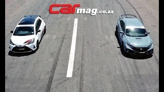 DRAG RACE: Toyota Yaris GRMN vs Honda Civic Type R