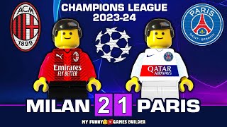 Milan vs PSG 2-1 • Champions League 2023/24 • Leao Goals & Highlights in Lego Football (Paris Milan)