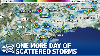 One more day of scattered storms