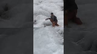 J\u0026K: Cold Wave Grips Pirpanjal Region, Waterways Turn To Ice In Rajouri