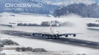 Snowy Planespotting ❄️❄️❄️ Zurich Airport #A340 #A380 #B737