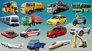 認識交通工具英文|| 車車,垃圾車,高鐵 || Transportation Vehicles Names in English Chinese