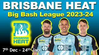 Brisbane Heat squad for BBL 2023-24 | big bash league 2023 all team squad