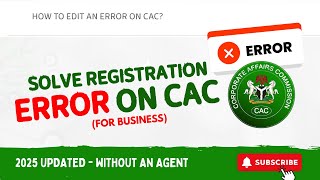 Edit CAC Registration Online | Correct Business Name or Director Info Without Agent (2025)
