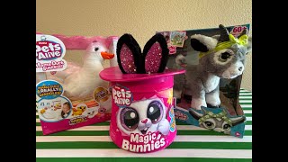 Unboxing Pets Alive Mama Duck Surprise, Pets Alive Magic Bunnies, and furReal Daisy the Yoga Goat!