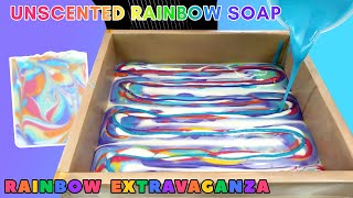 Making A Colorful Unscented Soap | Rainbow Extravaganza 2022 | MO River Soap