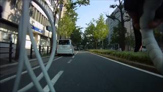 [bicycle onboard camera] Midosuji boulevard, from Umeda to Namba, Osaka, Japan 御堂筋