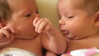 Newborn twins talking on FIRST day home #twinbabies #twinmom