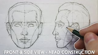 The Basic CONSTRUCTION for DRAWING the HEAD - Front & Side View - Narrated Tutorial