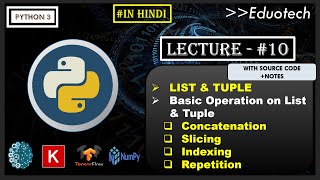 Python Tutorial | list and tuple data type in python in Hindi | Eduotech | #11