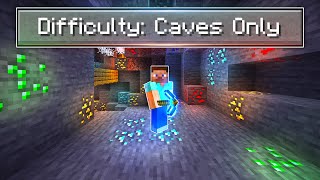 Beating Minecraft but it's a Cave Only World