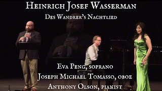 Heinrich Joseph Wassermann, Des Wandrer’s Nachtlied von Goethe, Eva Peng and Joseph Michael Tomasso