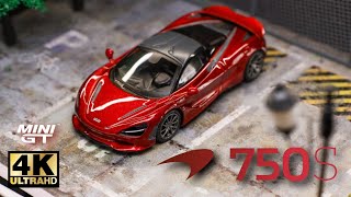 Mini GT 1:64 - McLaren 750S Amaranth Red l Cinema Shot 4K Die-cast