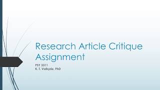 Research Article Critique Assignment PPT