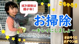 お掃除ー拭き掃除は僕にまかせてー【ダウン症4才２か月】