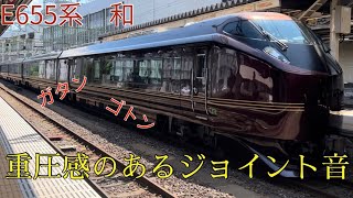 【重圧ジョイント音】巡るよう出会う旅東北号　仙台駅入線　E655系和 東ｵｸ