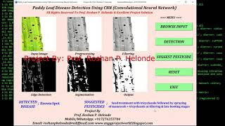 Paddy Leaf Disease Detection and Pesticide Suggestion Using CNN Python Project Source Code