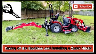 Sub Compact Tractor Backhoe, Three Point, and Quick Hitch Removal and Install; Mahindra Max 26 XLT