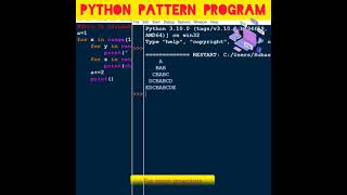 #python 53 To Print Alphabet Pattern Program In Python | Computer Programming | #shorts #python