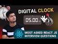 ⏰ Build a Digital Clock in React JS | Real-Time Clock with Core CSS & JavaScript 🚀