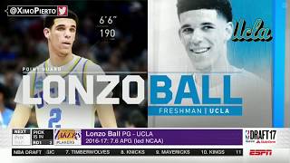 2017 NBA Draft Lakers Select Lonzo Ball | Second Pick | June 22, 2017