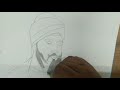 HOW TO DRAW SRI GURU TEGH BAHADUR ji