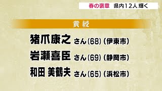 春の褒章  料理長や保護司など12人が受章（静岡県）