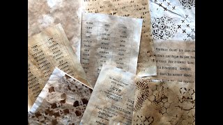 Build Your  Art Journal Stash- Vintage Tea Stained Papers and Sentiments