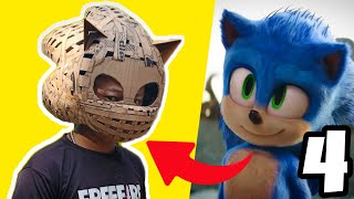 How to Make Sonic The Hedgehog Head with Cardboard | DIY Sonic Costume Tutorial (Part 4)