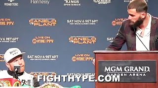 CALEB PLANT TELLS CANELO TO HIS FACE "DON'T F AROUND"; TRADE FIRST WORDS TO EACH OTHER SINCE BRAWL