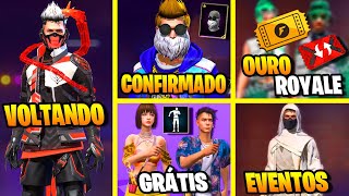 GARENA CONFIRMOU! BARBINHA, NOVO OURO ROYALE, EMOTE GRÁTIS, VOLTA DO COBRA - NOVIDADES FREE FIRE