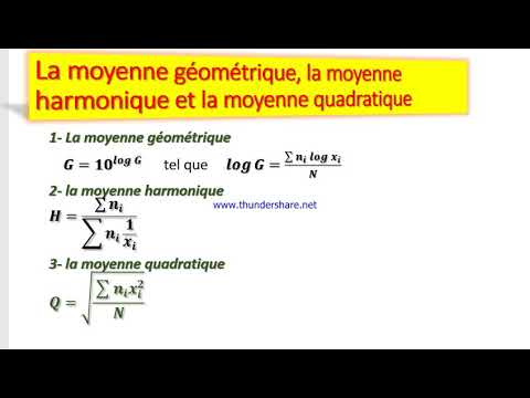 Statistique Descriptive : La Moyenne Géométrique, Harmonique Et ...