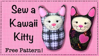 Easy sew Cat Kawaii style || FREE PATTERN || Full tutorial with Lisa Pay