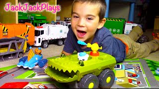 Octonauts Toy RC Truck UNBOXING - Disney Junior - Shooting Cannon and Running Over LEGOs