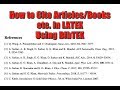 How to Cite in LATEX Using Bibtex?