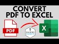 How to Convert PDF to Excel - EASY