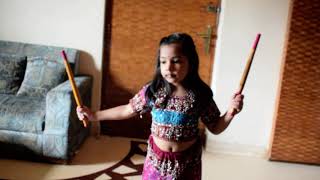 Navratri/ Puja's -cute child's dance & dandia video. DHOLIDA SONG, single take & no-edit solo dance!